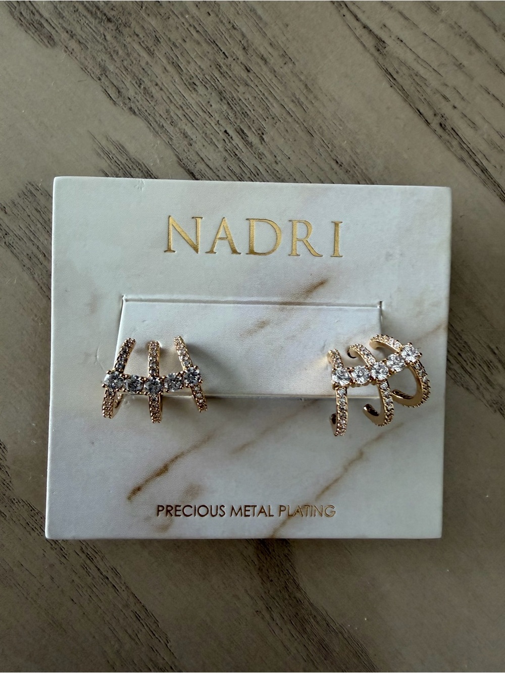 Nadri Rose Gold Crystal Ear Cuffs - Set of 2